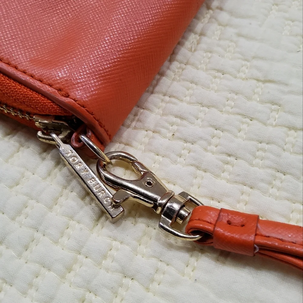Tory Burch Orange Small Wristlet